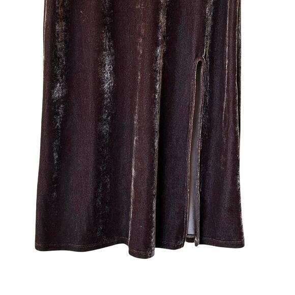 Reformation Finneas Chocolate Brown Velvet Long Sleeve Midi Dress Size M - Picture 4 of 5